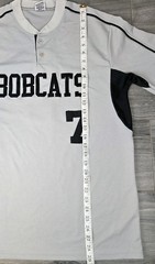 Alleson Shirt Mens L Large Gray Henley T Bobcats Baseball