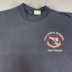 Vintage F-117A Stealth Fighter Shirt Mens Medium Black USAF Team Stealth Stedman