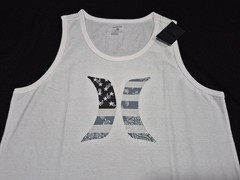 Hurley Men’s Found Nation American Icon Graphic White Tank Top White