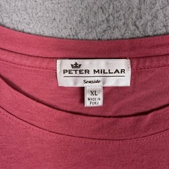 Peter Millar Seaside Shirt Men’s XL Pink Pocket Cotton & Modal Tee Golf