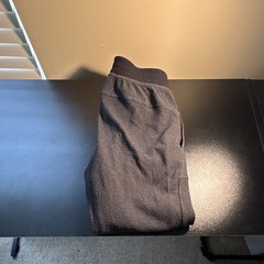 Lululemon Men’s Black Waffle Knit Jogger Pants S Cotton Blend Drawstring