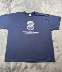Vintage NYPD 9-11 Shirt Mens 2XL Memorial Navy Blue Double Sided Graphic 00s