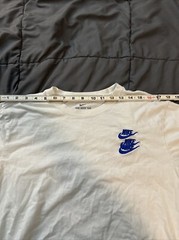 Nike World Tour Tee Shirt Embroidered Logo Double Sided White Size M 100% Cotton
