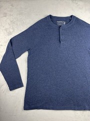 Faherty Cloud Cotton Henly Long Sleeve Pima Modal Raglan Navy Mens Large