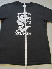 Vintage Chinatown New York Shirt Mens Medium Black White Dragon China Town