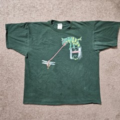 Vtg Gildan Budweiser 1997 XXL We Could’Ve Been Huge Iguana Shirt Mens 2XL Green