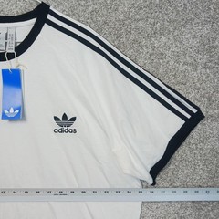 Adidas Originals Shirt Mens 2XL White Trefoil 3 Stripes Crew T-Shirt Tee Logo