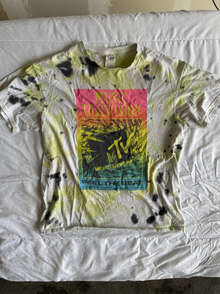 Vintage Style MTV Feel The Beat Tie Dye Shirt Men’s Large Delta Pro Weight