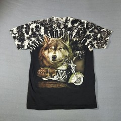 Jay’s Rock Wolf Motorcycle Biker Shirt L Studded Glow In The Dark Double Sided