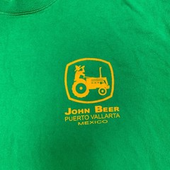Yazbek T-Shirt Men XL Green Knit Cotton John Beer Puerto Vallarta Mexico Graphic