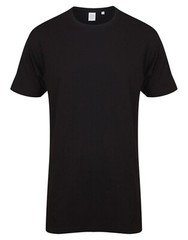Mens Longline T Shirt with Dipped Hem Casual Short Sleeve Round Neck Cotton Tee