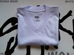 6 NEW SHAKA WEAR PLAIN SHORT SLEEVE V-NECK T-SHIRT WARM WHITE BLANK S-3XL 6PC