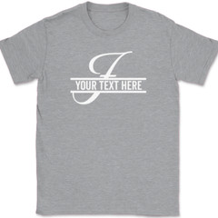 Letter F Monogram Your Text Here Custom T-Shirt Personalize Family Tee