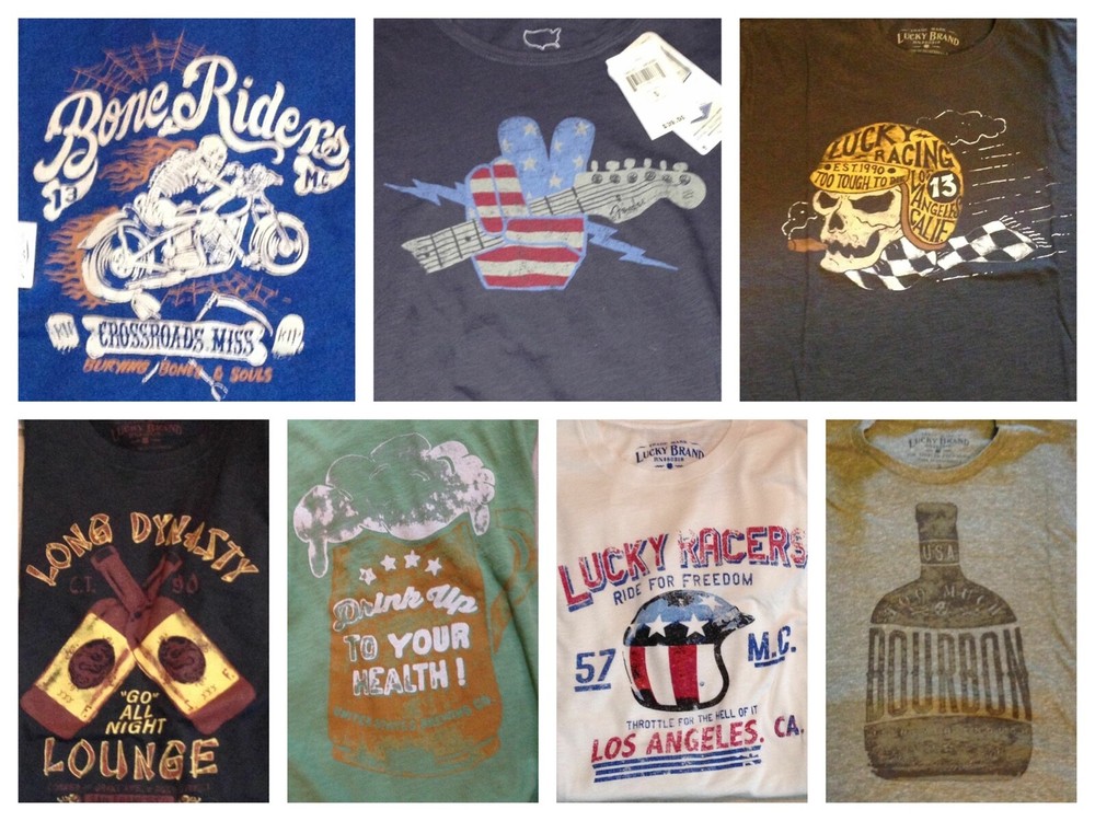 Lucky Brand Men’s 100% Cotton S/S Graphic T-Shirts Many Styles – Size S or M NWT