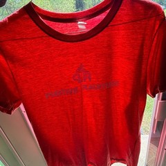 VTG Anvil T-Shirt Mens Small Red Positive Raditude Graphic Tri-Blend Paper Thin