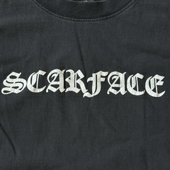Vintage Scarface Old English Script T-Shirt Rare Size Medium Double Sided Black