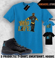 Tee Shirt Matching AJ 11 Gamma Blue 2025 Match Sneaker Sneakerhead Tupac T-Shirt