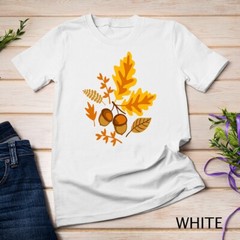 Autumn Leaves and Acorns Fall for Women Thanksgiving Cute Unisex T-shirt