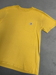Carhartt Short-Sleeve Pocket Tee In Yellow Size Large Relaxed Fit