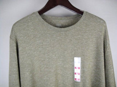 Falls Creek Men’s Size XXL Heather Olive Green Long Sleeve Cotton Tee NEW