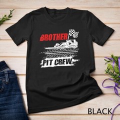 Brother Pit Crew Car Racing Checkered Flag Racer Matching T-Shirt Unisex T-shirt