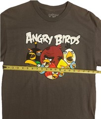 New Vintage 2011 Angry Birds T-shirt Size L Dark Gray Short Sleeve