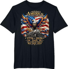 Big Boy 4014 Train USA 250th Anniversary Patriotic American T -Shirt