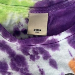 Herman Homme Pierced Lip Soft T-shirt Tie Dye XL Crew Neck Total Tiedye Pattern