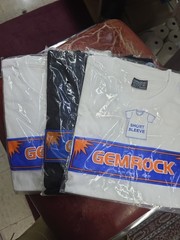 Gemrock Men’s White T-Shirt 100% Cotton Short Sleeve Crew Neck Size M New