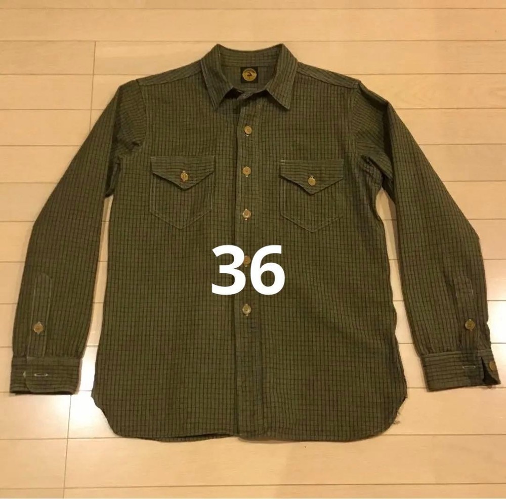 JOHN GLUCKOW WAREHOUSE The Madison Shirt JG17 Size 36 One Wash Dobby Check Men