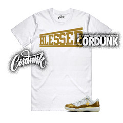11 Metallic Gold Low White Team Dunk Vapormax Air Force T Shirt Match OG BLS