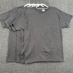 Hanes Mens M 4 Pack T-Shirt Charcoal Heather Grey Comfort Soft Basic Essential