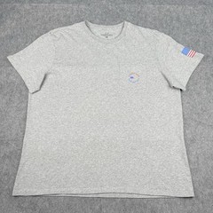 Vineyard Vines Whale Mens Grey Shirt 1XB Patriotic USA Pocket Red White Blue