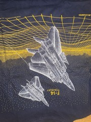 1986 Fighter jet graphic print double sided Tee – Size L