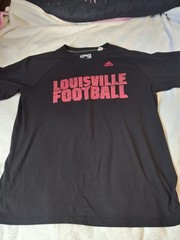 Adidas “Ultimate Tee” Louisville Football Black&Red Relaxed Fit Mens Size XL
