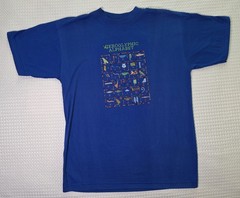 Egypt Egyptian Hieroglyphic Alphabet Embroidered Souvenir Blue T-shirt Size M