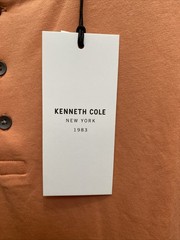 Kenneth Cole Shirt Mens Large Apricot Orange Short Sleeve Henley Tee T-shirt NWT