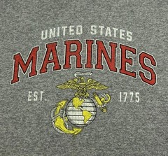 United States Marines USMC Eagle Globe Anchor T‑Shirt Men’s XL Gray Military Tee