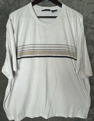 Puritan Striped Tee Shirt 3XL Comfort Easy Care Some Wear Around Neck See Pics