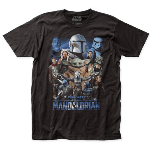 Men’s Star Wars The Mandalorian Mando Collage Black T-Shirt – New