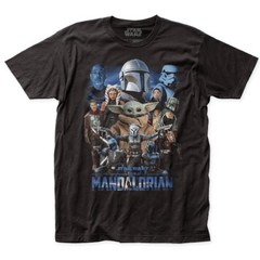 Men’s Star Wars The Mandalorian Mando Collage Black T-Shirt – New