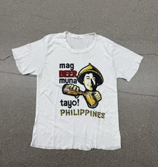 True Vintage 70’s Philippines Beer Promo Graphic T-shirt Uni White Sz Small