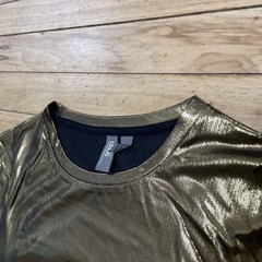 ASOS Shiny Gold Shirt Adult S Metallic Bright Shiny Disco 1970s NY Club Scene