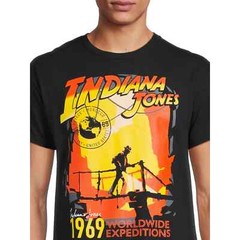 Indiana Jones Worldwide Black Men’s Tee Shirt 2XL (50-52), Short Sleeve