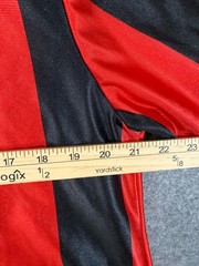 Scarface Reason Soccer Jersey Shirt Mens M Red Black Striped Slim Fit Collared
