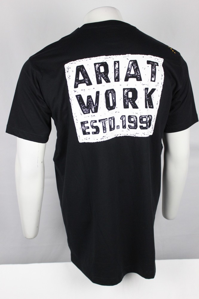Ariat Men’s Rebar Workman Brickyard T Shirt Short Sleeve Black 10054430