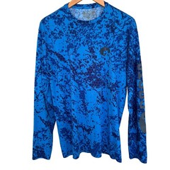 Costa Del Mar Mens Blue Digital Camo Performance Fishing Shirt Long Sleeve L