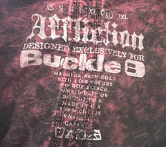 Vintage Affliction Buckle Shirt 2XL Burgundy Lava Wash Goth Y2K Grunge Mall USA
