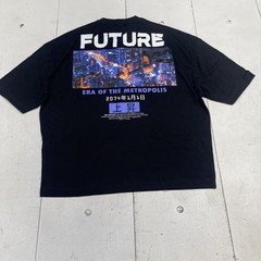 ASOS DESIGN Shirt Mens Small Black Future Metropolis City Graphic Tee Tokyo