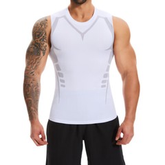 Mens Compression Shirt Athletic Workout Gym Tank Top Base Layer Body Shaper Vest